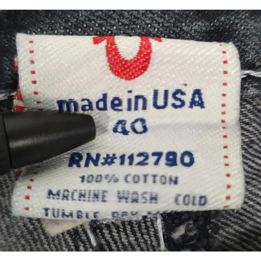 True Religion Men's Joey Row Seat Black Jeans 37x35‎ (Actual) Missing Pocket